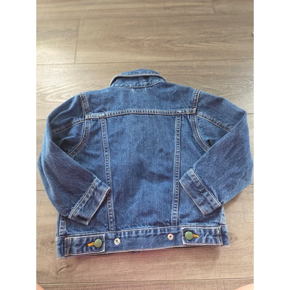 Vintage oshkosh b'gosh jeans jacket‎ size 4 with green brass bottons